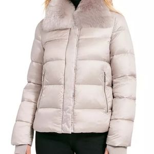 Dawn Levy fox fur puffer with side zipper